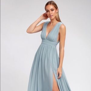 Lulu’s HEAVENLY HUES LIGHT BLUE MAXI DRESS